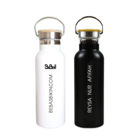 Tumbler Grafir Tutup Bambu